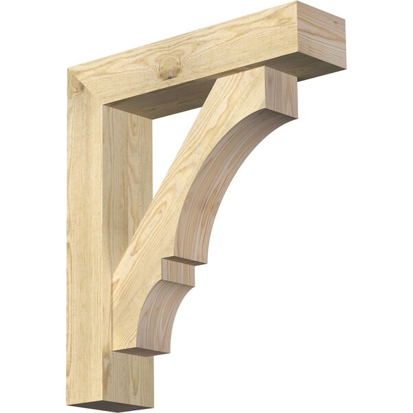 Ekena Millwork Balboa Block Rough Sawn Bracket w/ Offset Brace, Douglas Fir, 6"W x 24"D x 28"H BKT0604X24X28BOA05RDF - main